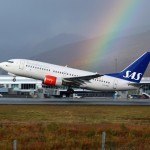 sas fly letter med regnbue bag sig
