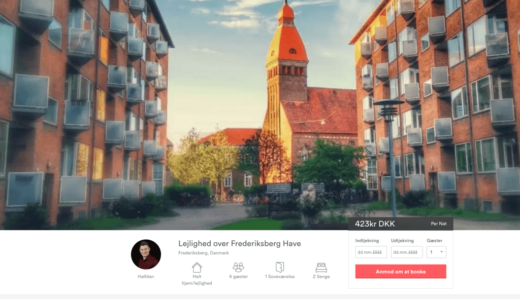 Mit opslag fra AirBnB.